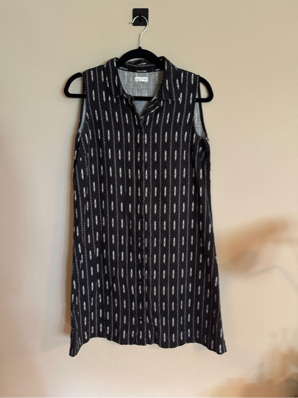 Garnet Hill Black and White Stripe Shift Dress